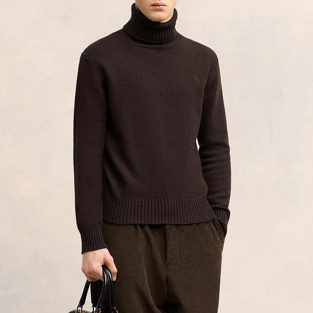 AMI Paris Tonal De Coeur Cashmere-Blend Knit Jumper - M